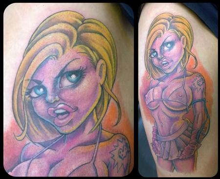 Tattoos - Sexy Muay Thai Pinup Fighter Girl - 114150